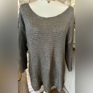 Jennifer Lopez Metallic Gray Sweater